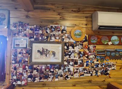 The wall of fame at Buster's Restaurant and Saloon